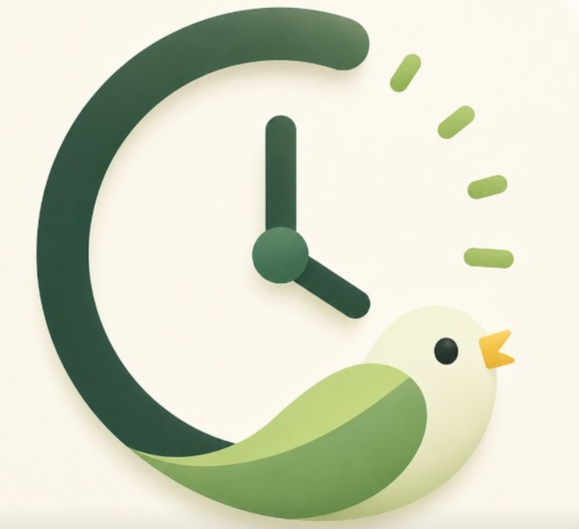TimeFlow 标志：时钟与小鸟